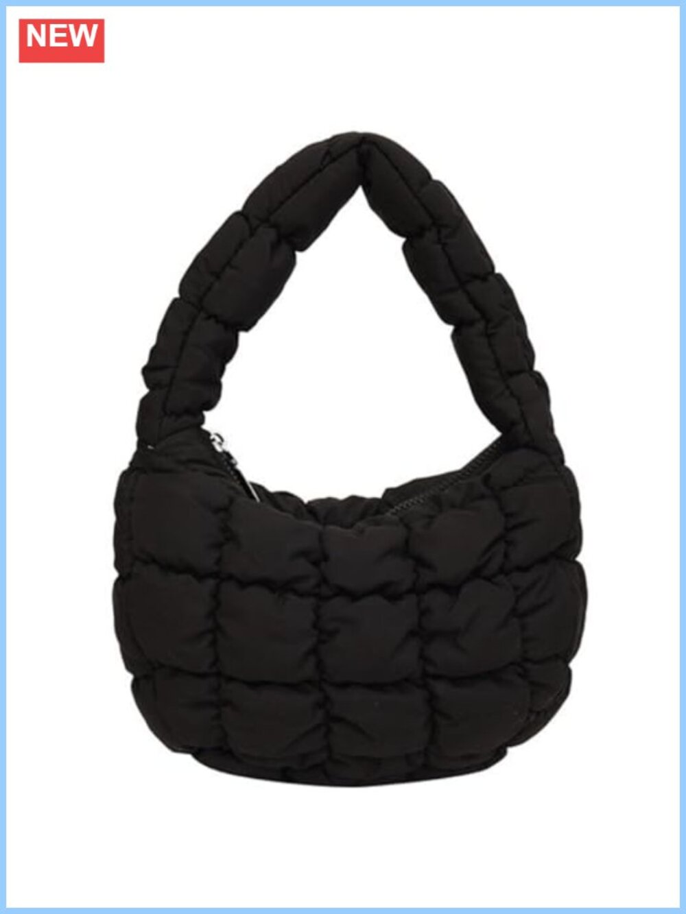 Mini Quilted Puffer Bag Nylon Crescent Wrist Satchel